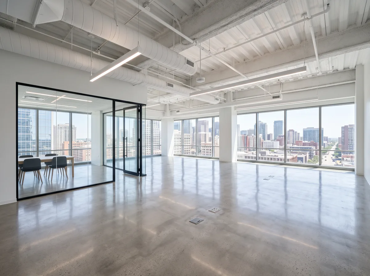 A bright open-plan office suite available for lease
